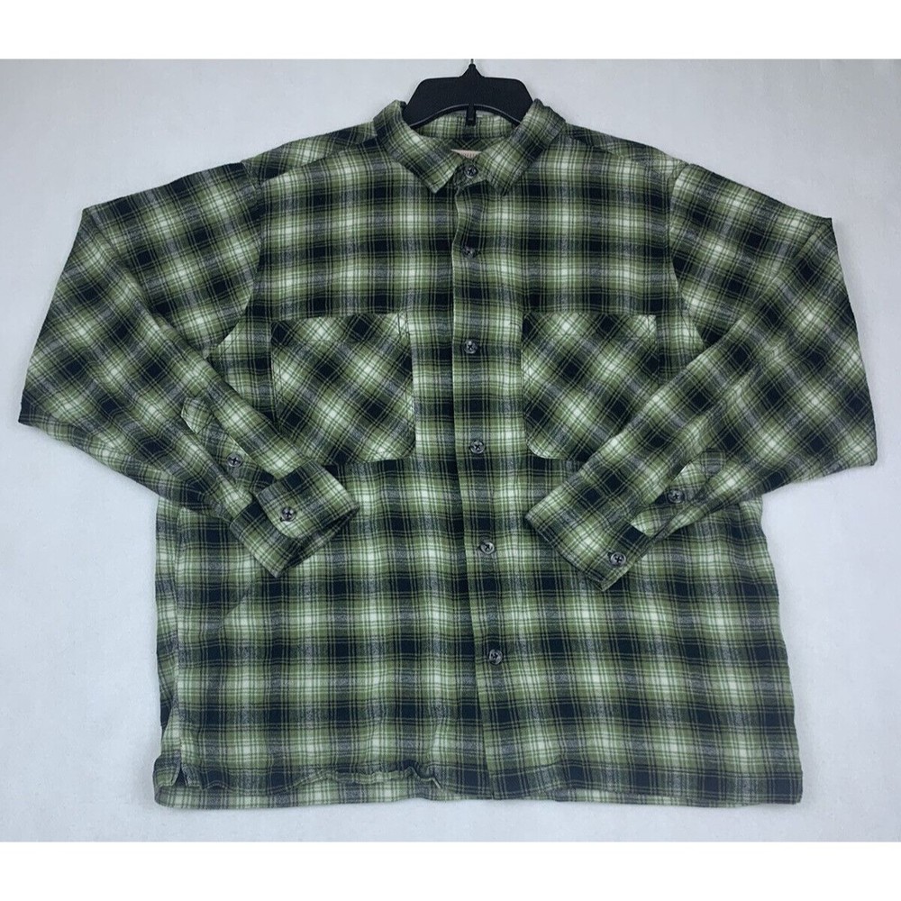 Urban Outfitters Shirt Mens Large Green Plaid Flannel Button Up